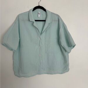 Stars Above Mint Green Casual Button Down Shirt